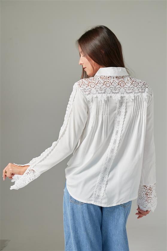 Camisa Zanett Broderie con Encaje